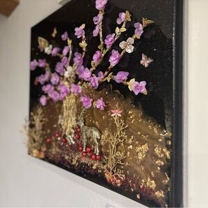 Floral Art with Gold Accents